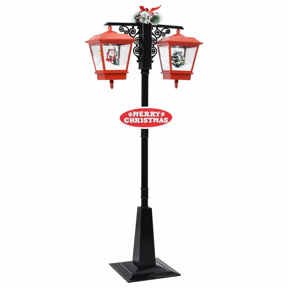 Lampadaire de noël avec père noël noir et rouge 81x40x188cm pvc