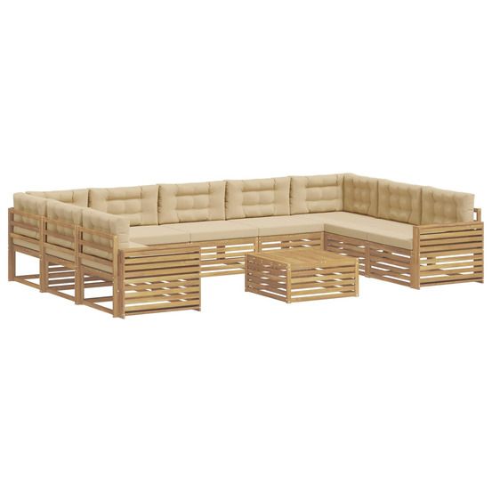 Ensemble de canapés d'extérieur 10 pc blanc et beige