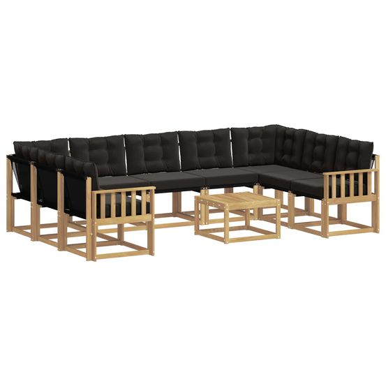 Ensemble de canapés d'extérieur 10 pc blanc et noir