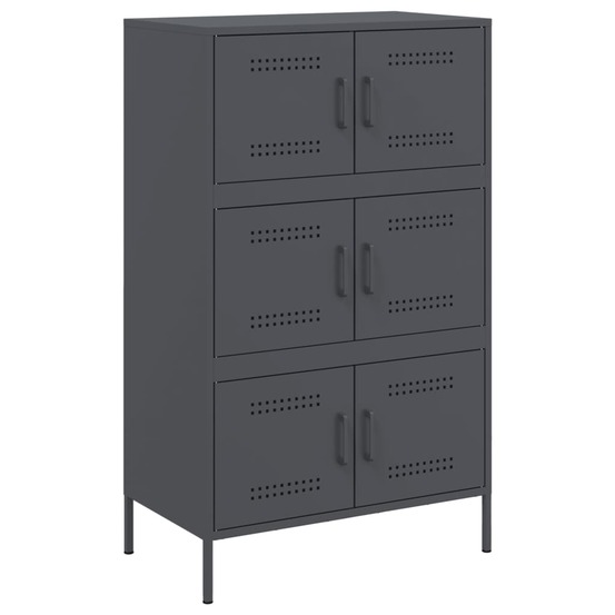 Buffet bahut commode armoire meuble de rangement organisateur cuisine salle de séjour salon haut 68 x 39 x 113 cm acier anthr