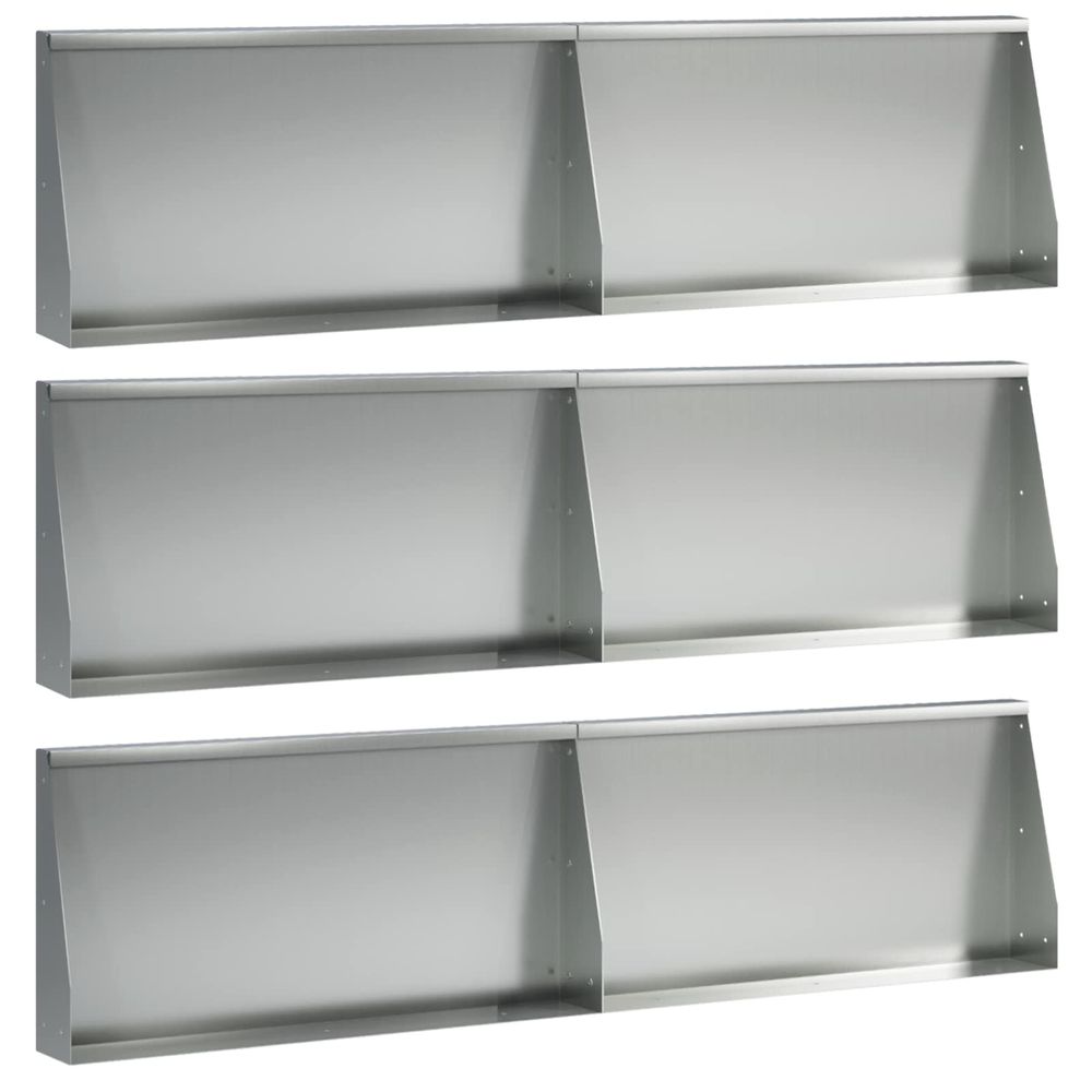 Mur de soutènement 6 pc 80 x 12 x 50 cm acier galvanisé argenté