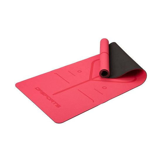 Tapis de yoga antidérapant 183 x 61 x 0.6 cm avec housse nirvana rouge