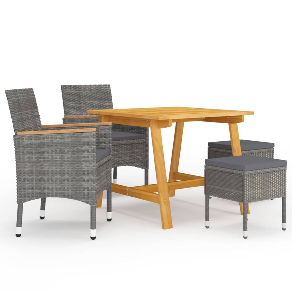 Ensemble à manger de jardin 5 pcs gris