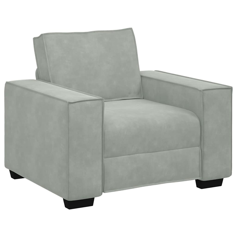 Fauteuil gris clair 100x78x84 cm velours
