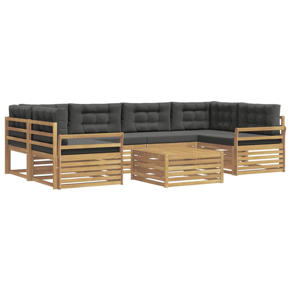 Ensemble de canapés d'extérieur 7 pc blanc et anthracite