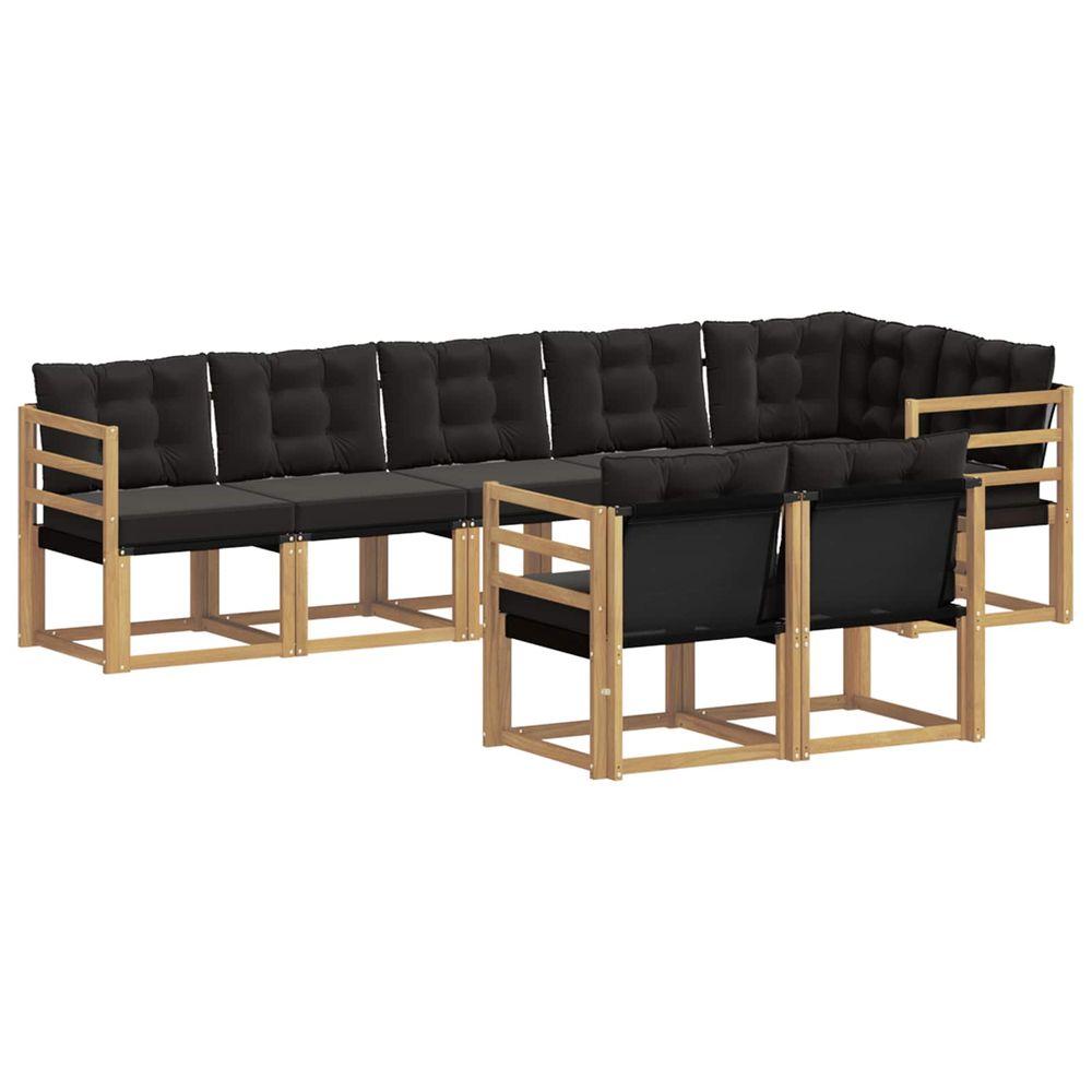 Ensemble de canapés d'extérieur 8 pc blanc et noir