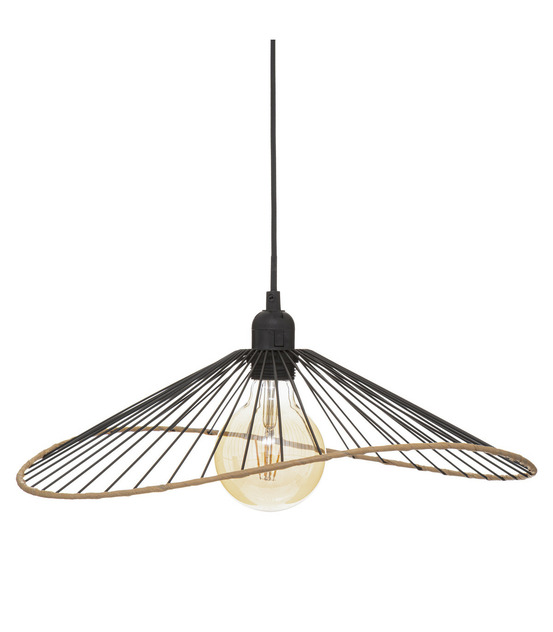 Luminaire suspension en métal noir d 45 cm