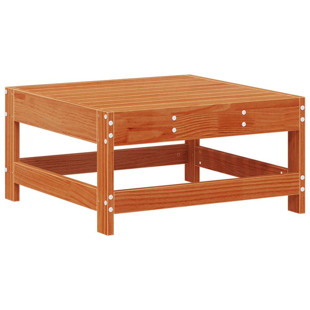 Repose-pieds de jardin pin massif brun ciré 62 x 62 x 32 cm