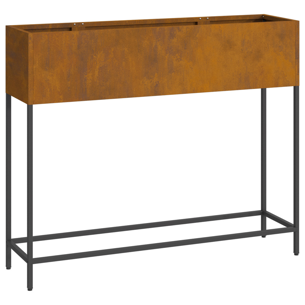 Bac à fleurs surélevé 100x26x82 cm acier weathering