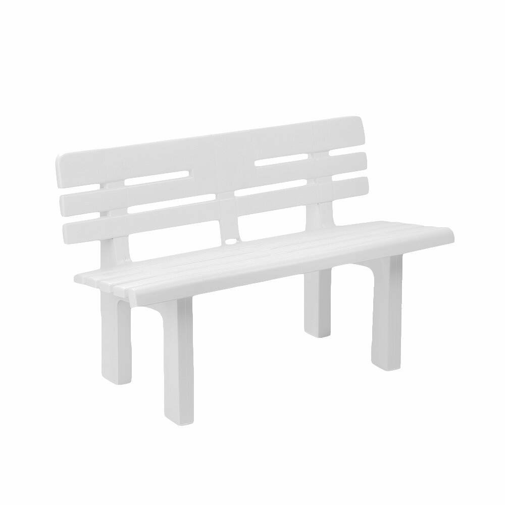 Banc d'extérieur alim, banc de jardin monobloc, banc d'extérieur, 100% made in italy, 110x52h71 cm, blanc