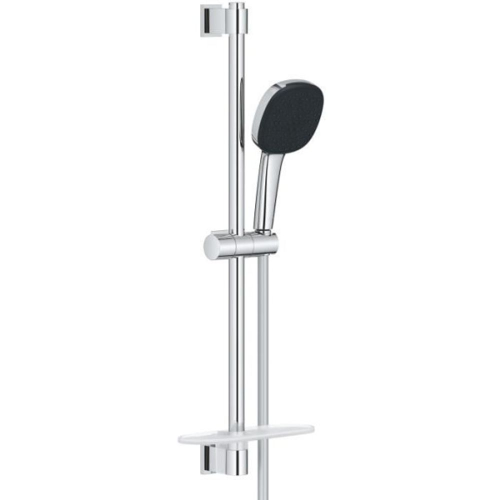Ensemble de douche avec pommeau 2 jets, barre, flexible et tablette - grohe vitalio comfort 110 26929001 - economie d'eau - chro