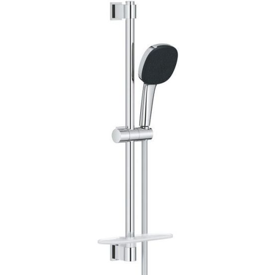 Ensemble de douche avec pommeau 2 jets, barre, flexible et tablette - grohe vitalio comfort 110 26929001 - economie d'eau - chro
