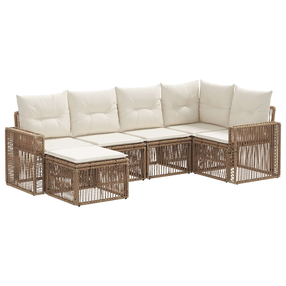 Ensemble de canapé de jardin 6 pcs beige et blanc crème