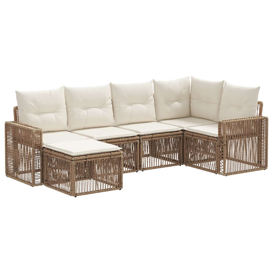 Ensemble de canapé de jardin 6 pcs beige et blanc crème