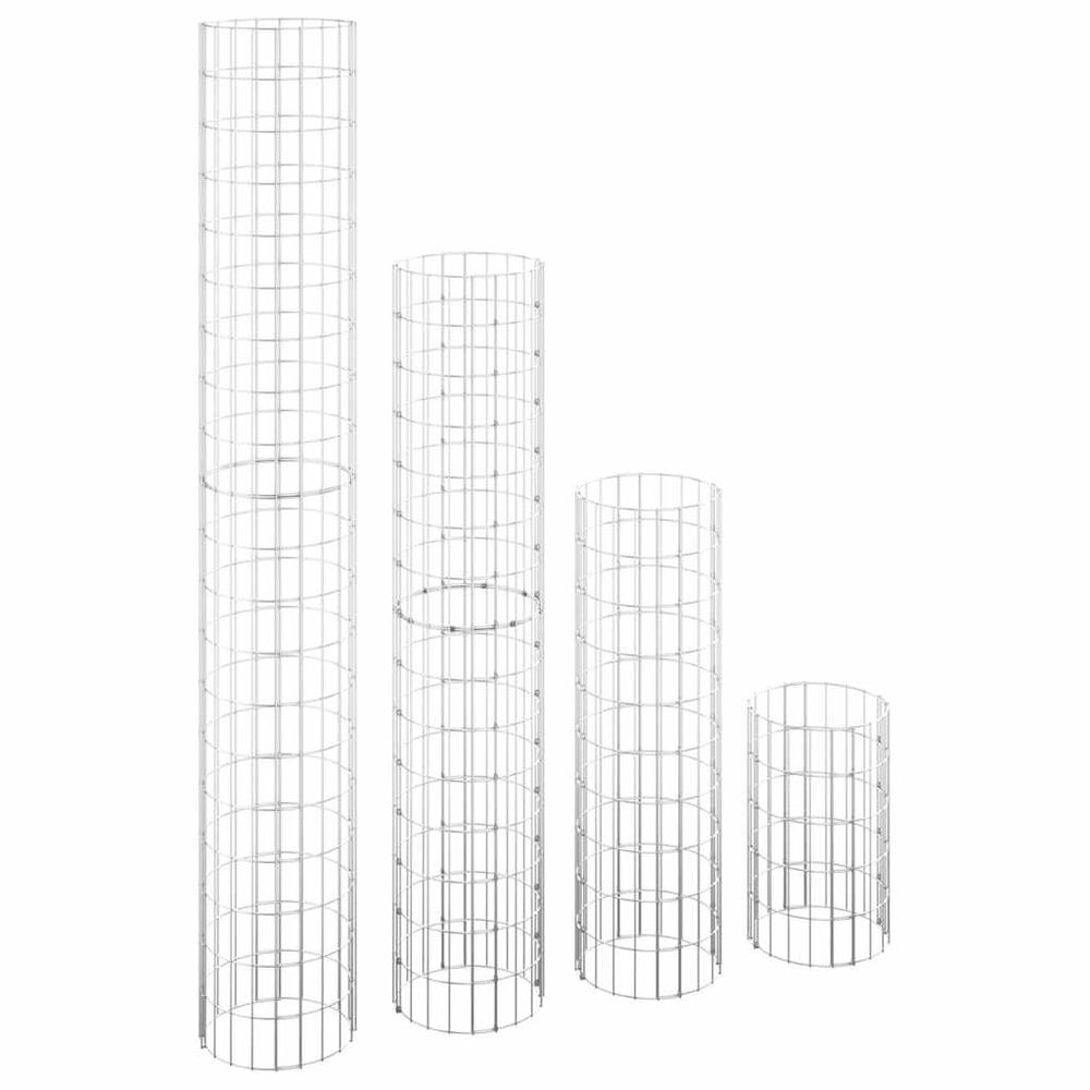 Lits surélevés à gabion circulaires 4 pcs ø30x50/100/150/200 cm