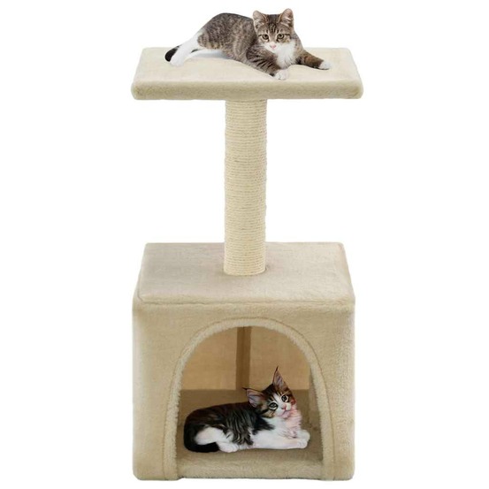 Arbre à chat avec griffoirs en sisal 55 cm beige