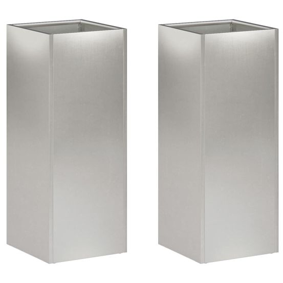 Cache-pot de jardin 2 pc argenté 20 x 20 x 50 cm