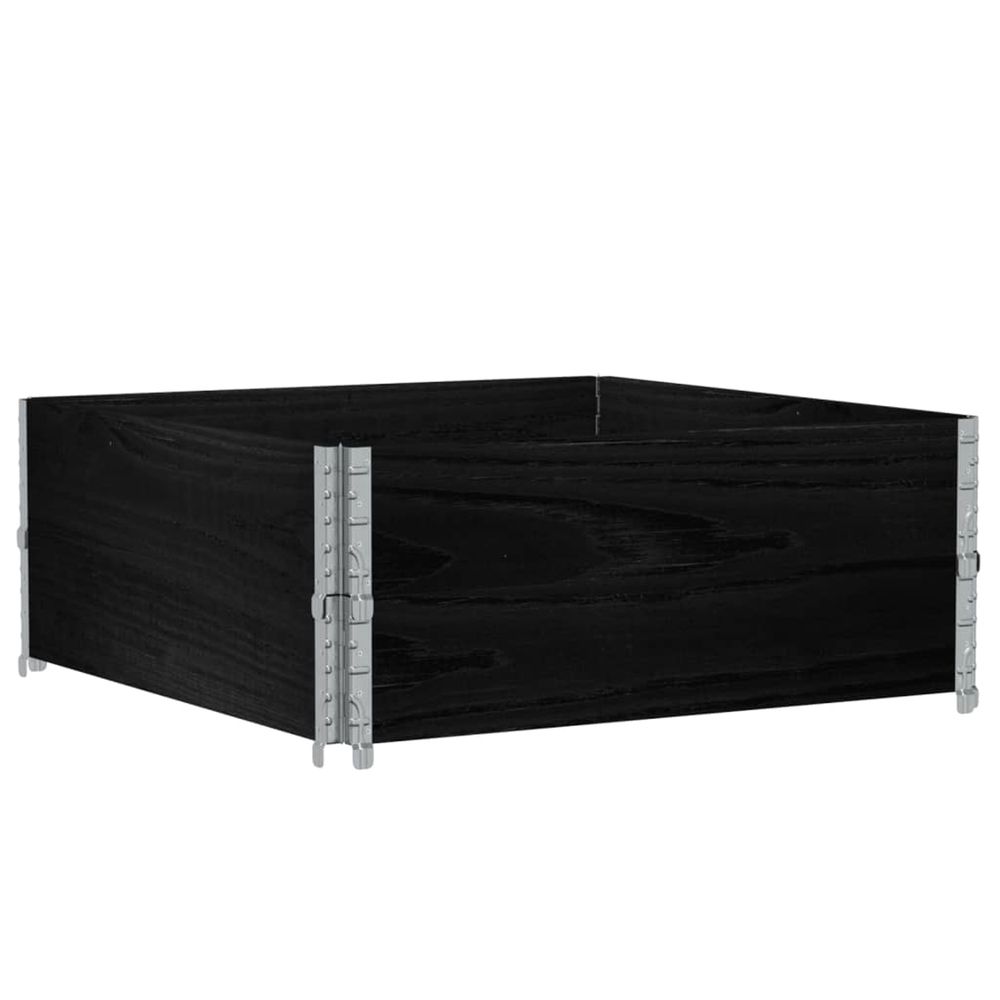 Jardinière d'extérieur noir 100x100 cm bois massif de pin
