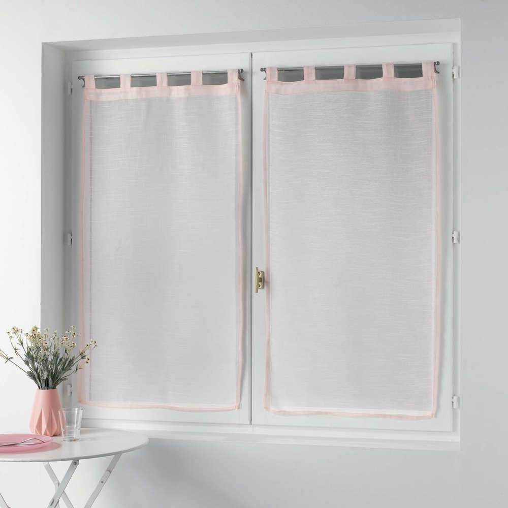 Paire de rideaux voile 60 x 90 cm zazy rose
