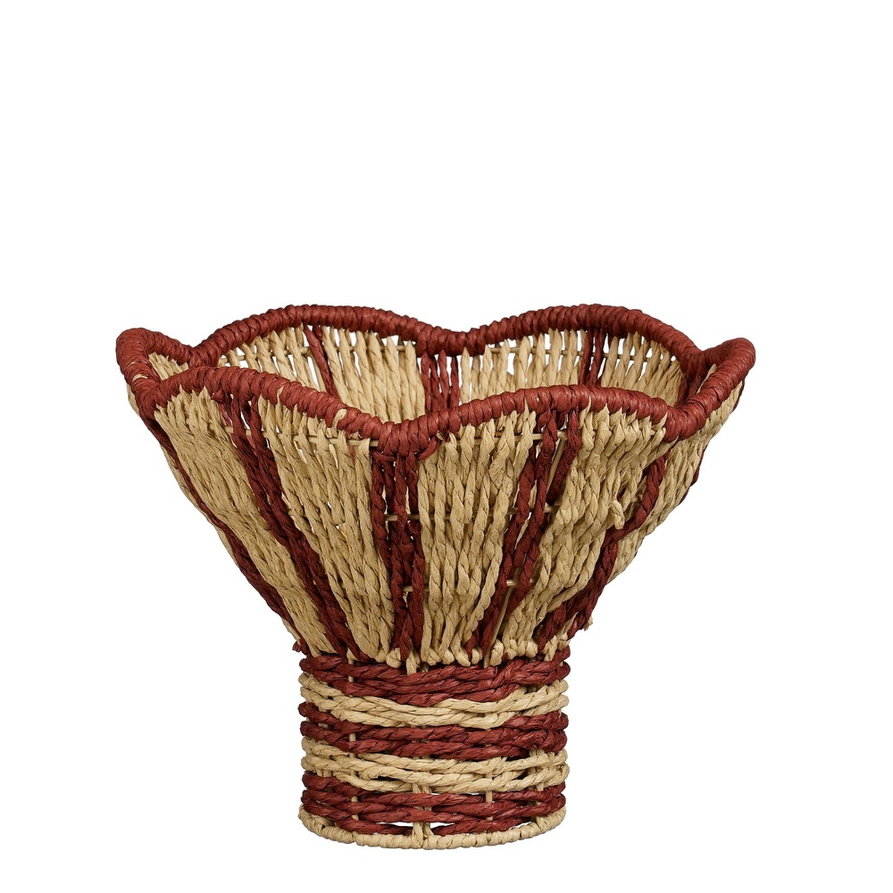 Mica decorations panier rangement rotin – bac de rangement – décoration chambre – h20 x ø28 cm – marron, noir