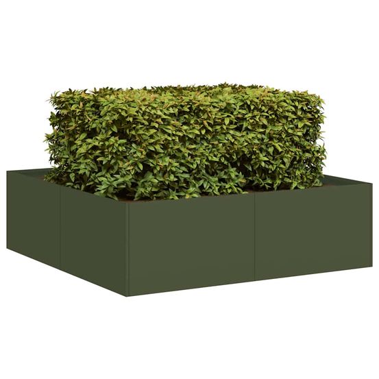 Très grand potager carré acier vert olive pour grand jardin 100cm