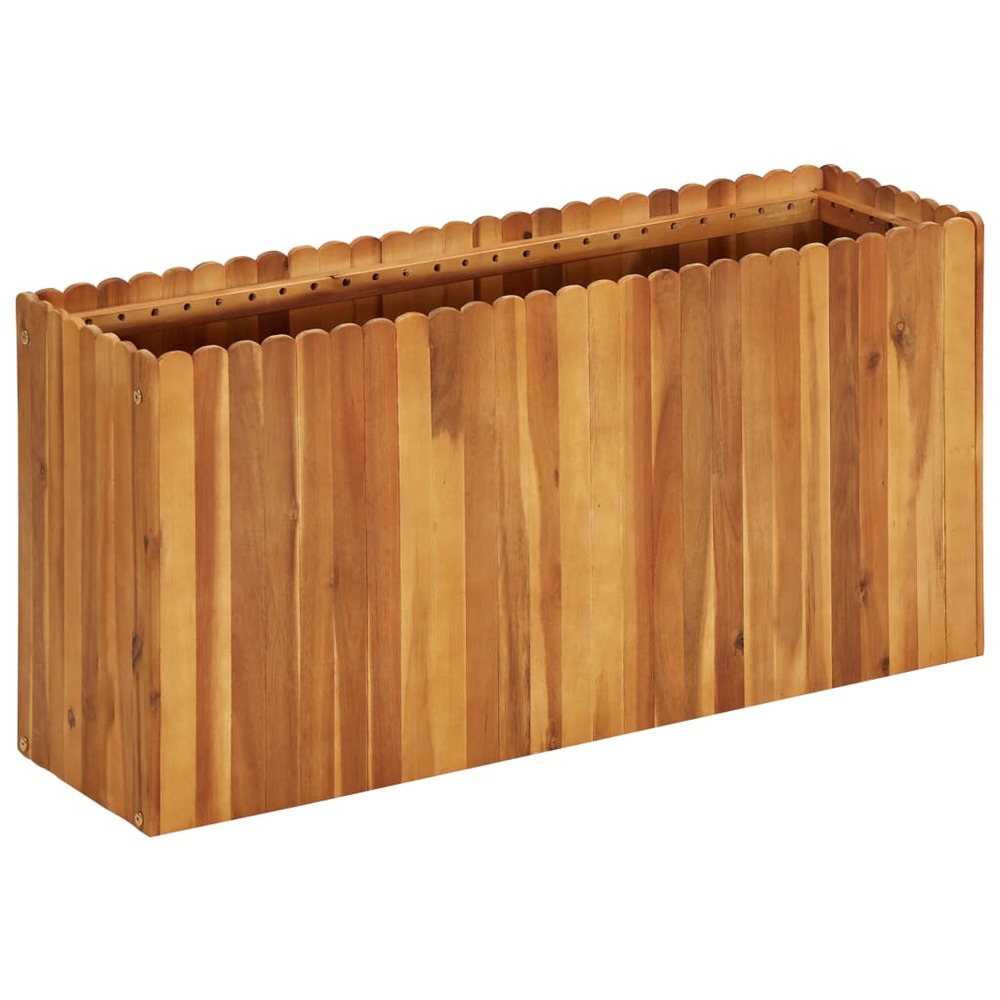 Jardinière lit surélevé plantes fleurs jardin 100 x 30 x 50 cm bois massif d'acacia