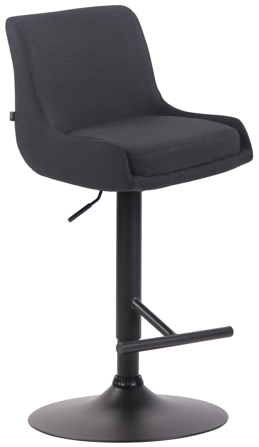 Tabouret de bar club tissu noir