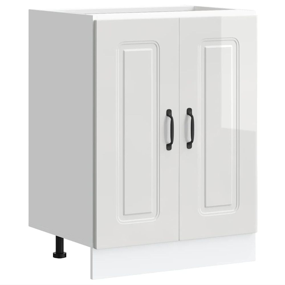 Meuble bas pour évier kalmar blanc brillant 60x46x81,5 cm