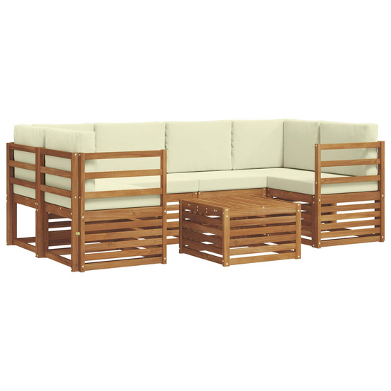 Ensemble de canapés d'extérieur 7 pcs naturel et crème