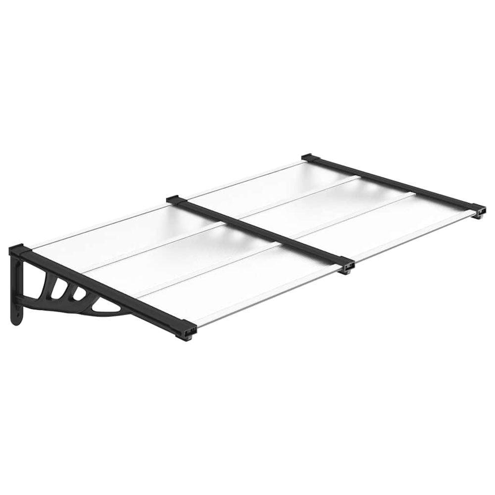 Auvent de porte noir et transparent 152,5x90 cm polycarbonate