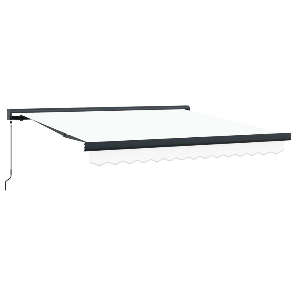 Auvent rétractable blanc 350 x 250 cm tissu et métal