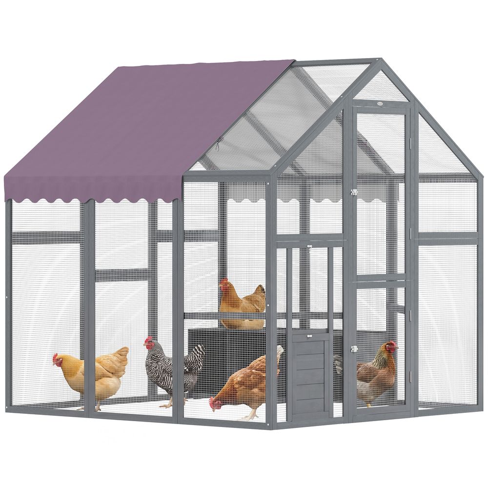 Enclos poulailler métal 170 x 180 x 180 cm pour 6 à 8 poules toit étanche