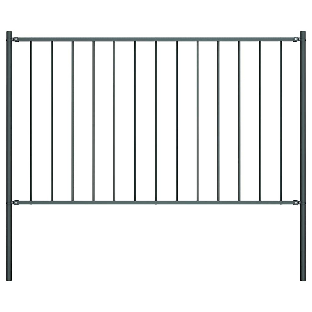 Panneau de clôture woerden avec poteaux en acier 1,7 x 1,25 m anthracite