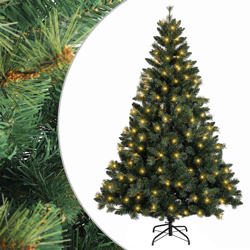Sapin de noël artificiel à branches articulées 150 cm 150 led