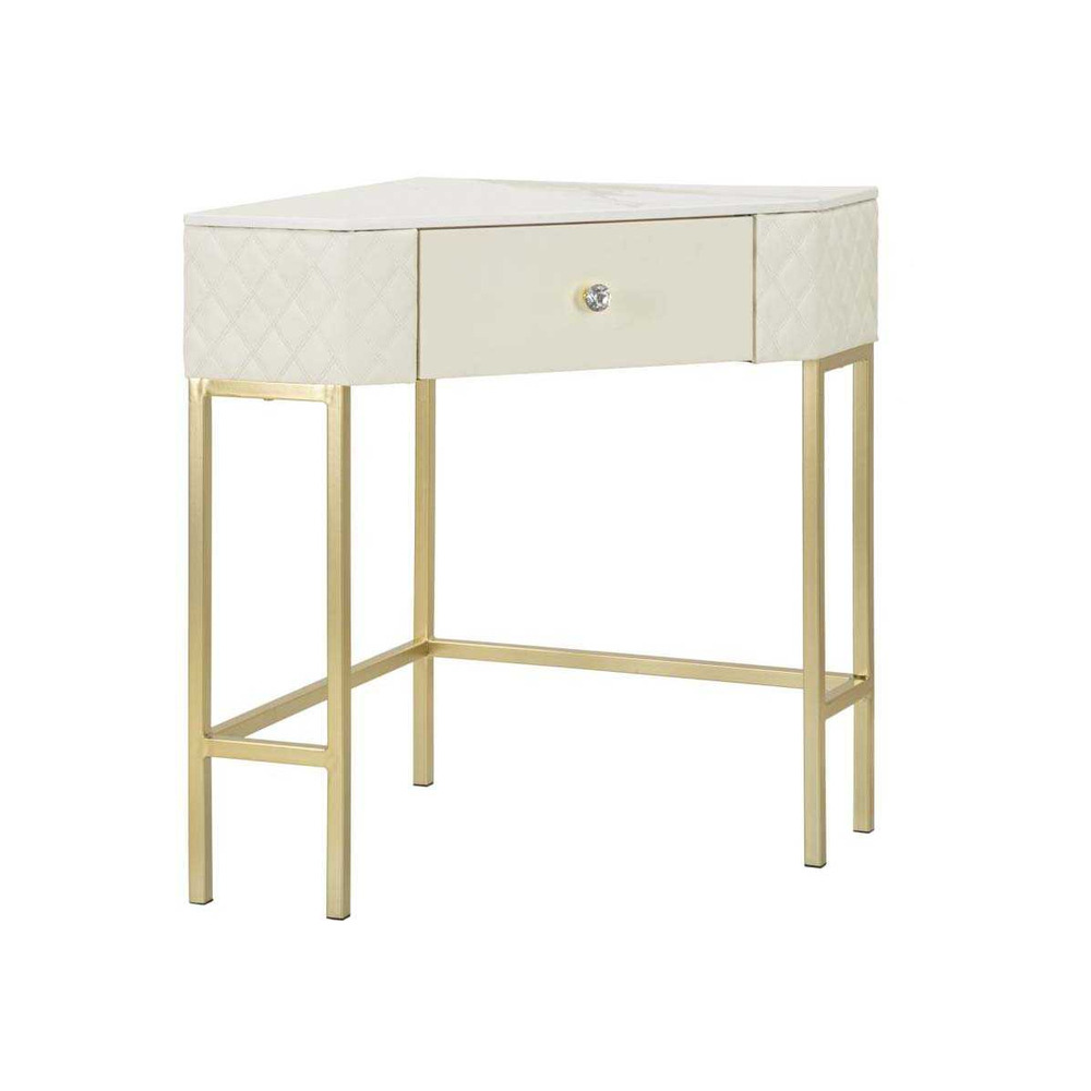 Console d'angle effet matelassé sharon 84.5 x 60 x 77 cm