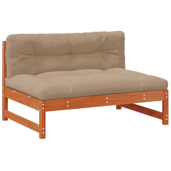 Sofa de jardin milieu pin massif brun ciré