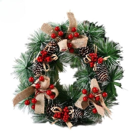 Couronne de noël - porte d'entrée