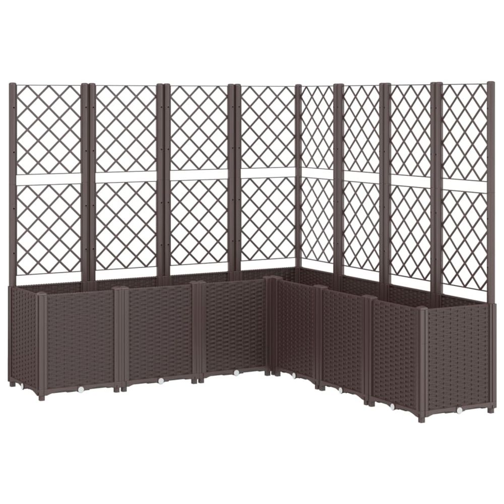 Jardinière d'extérieur avec treillis marron 160x160x140 cm pp