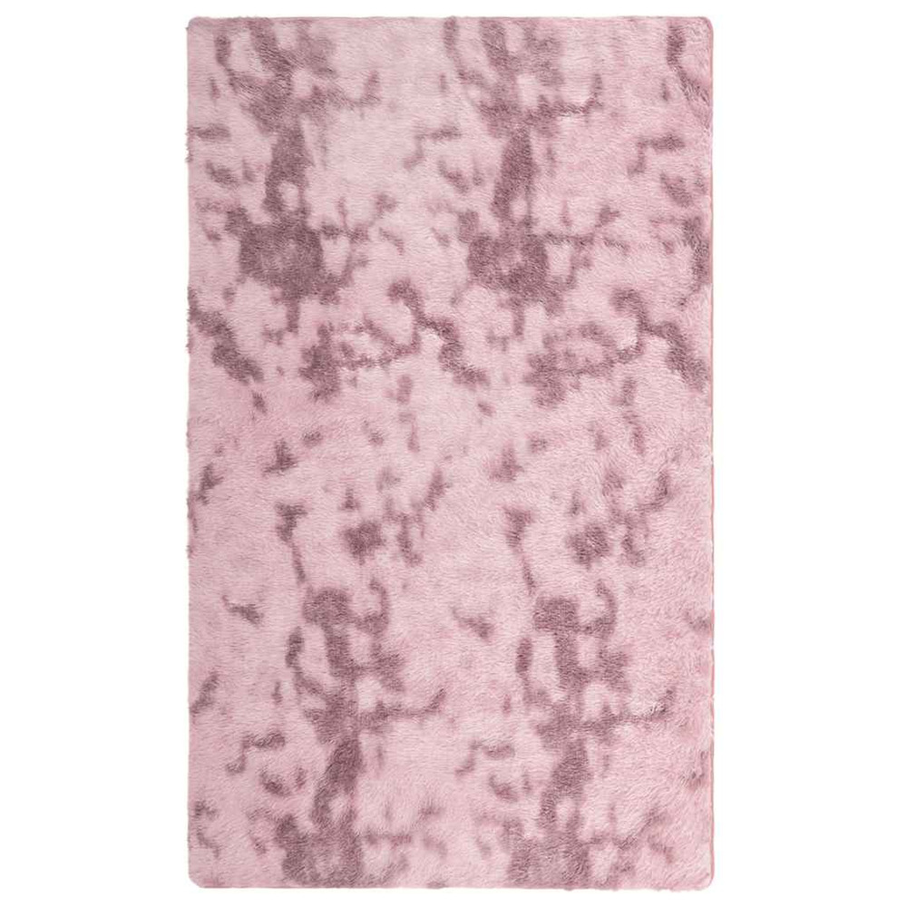 Tapis shaggy à poils longs navarra rose poudré 60x100 cm