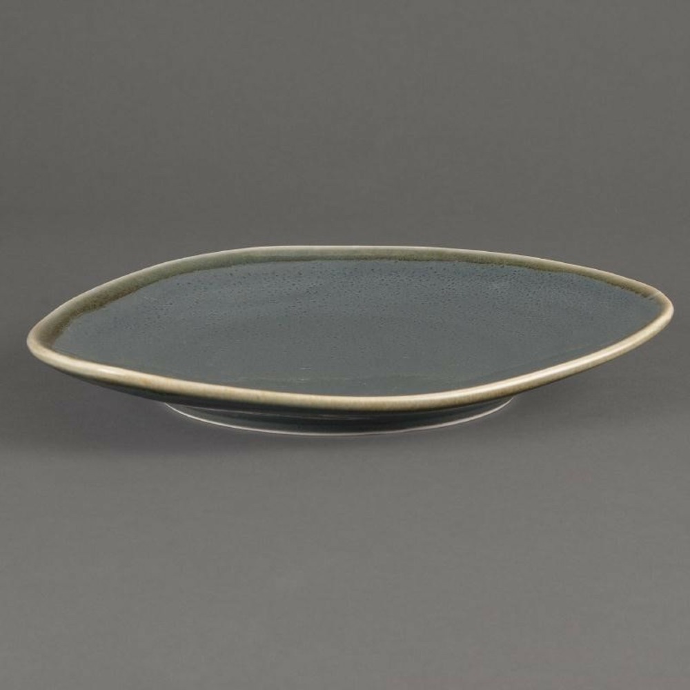 Assiette triangulaire couleur océan kiln 230 mm - lot de 6 - olympia