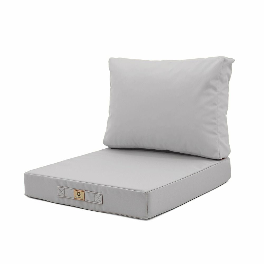 Coussins pour salon de jardin déhoussable 50x50cm gris galet