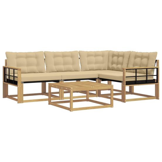 Ensemble de canapés d'extérieur 5 pc blanc et beige