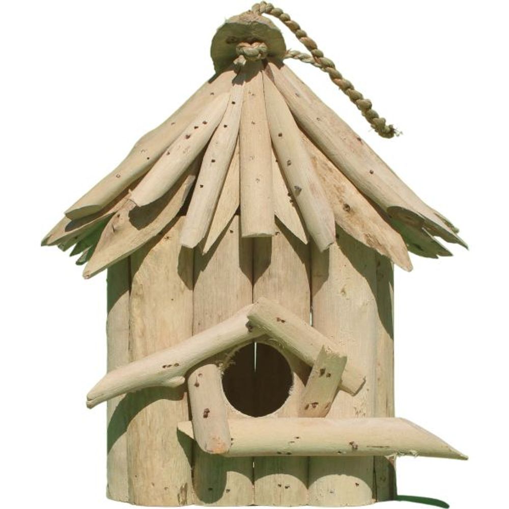 Nichoir carré en bois d'albésia à suspendre 20 x 17 x 24 cm