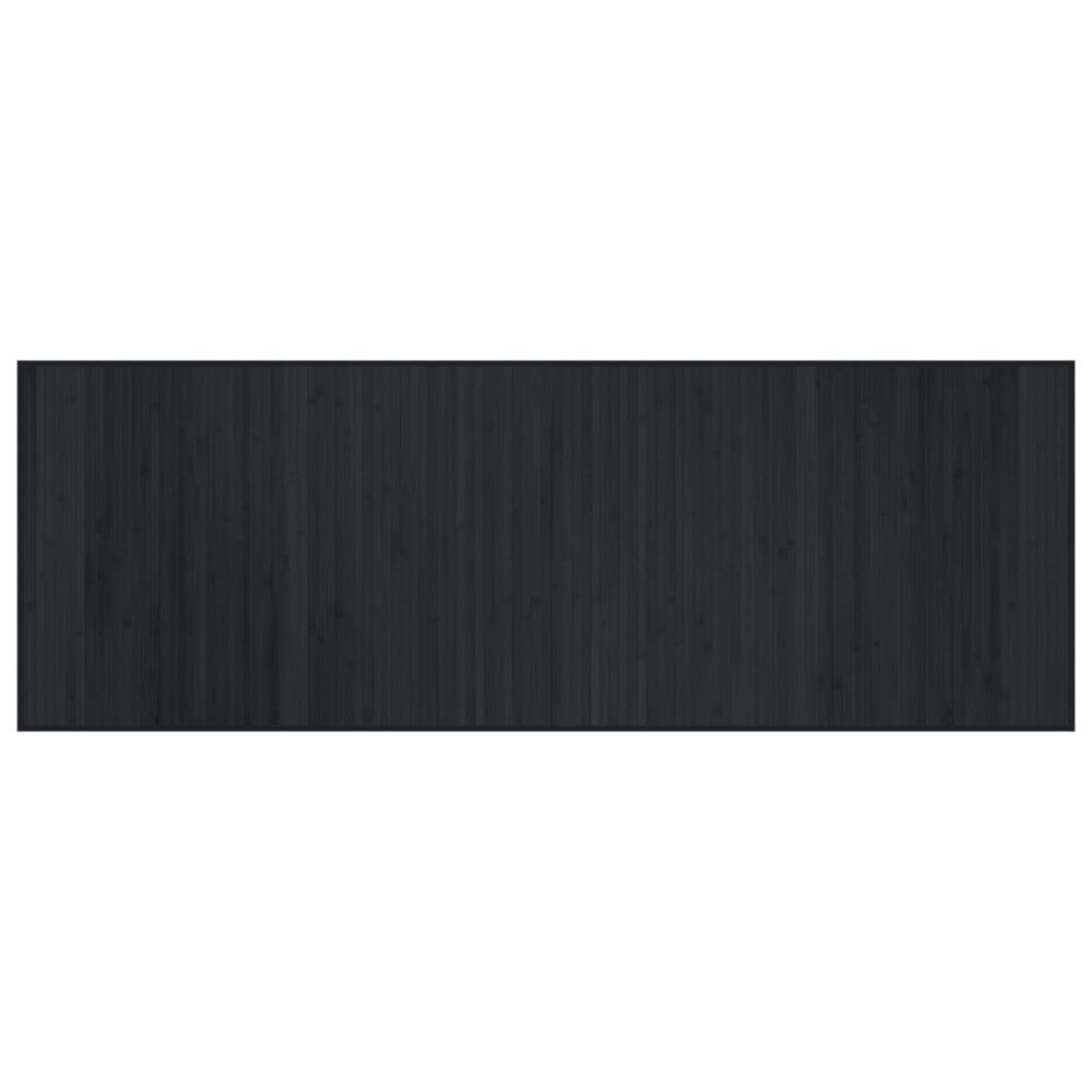 Tapis rectangulaire noir 70x200 cm bambou