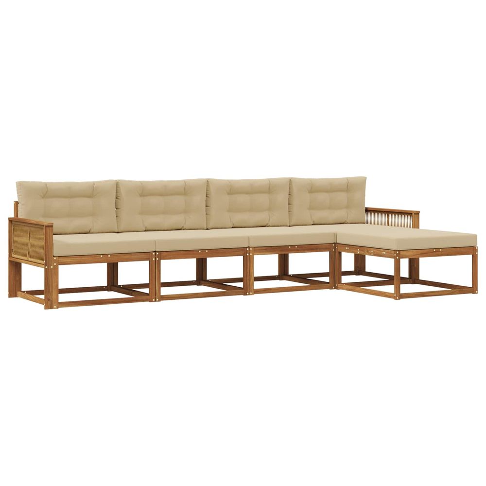 Ensemble de canapés d'extérieur 5 pc naturel et beige