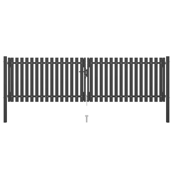 Portail de clôture de jardin acier 4x1,25 m anthracite