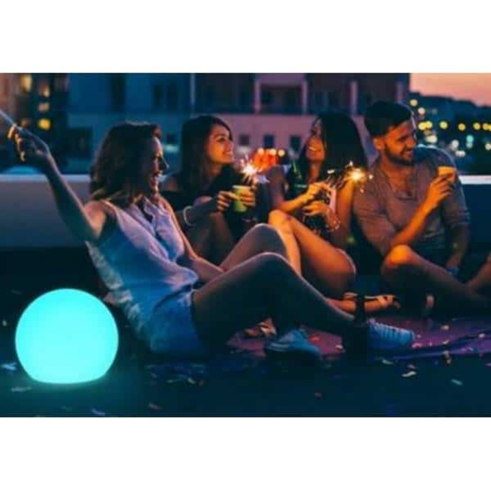 Boule lumineuse exterieur solaire ou rechargeable buly 40 blanche led rgbw ip65 professionnelle