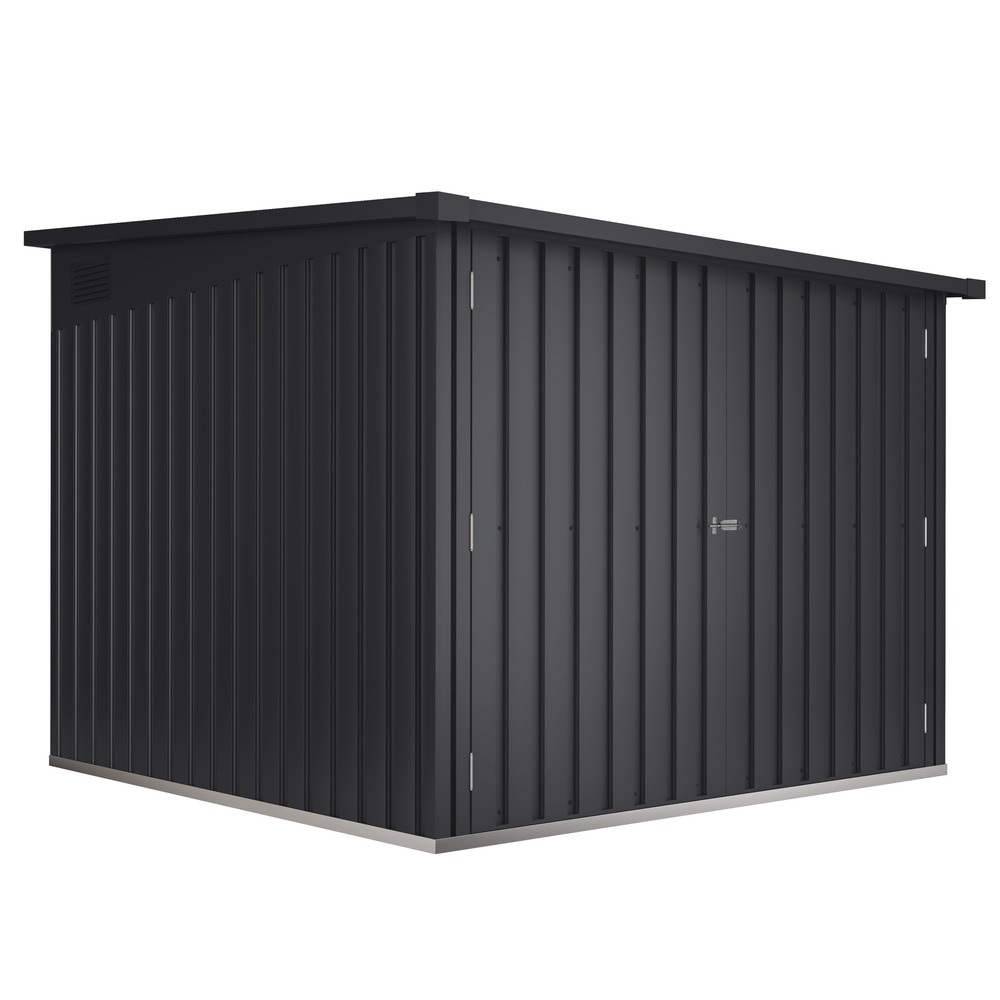 Wasabi - abri vélo extérieur 4,2m² moser – capacité 4 vélos, rails de support, grande porte doublée, verrouillage du loquet