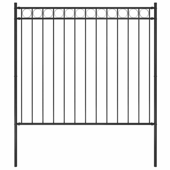 Clôture de jardin en acier 1,81 x 1,5 m noir