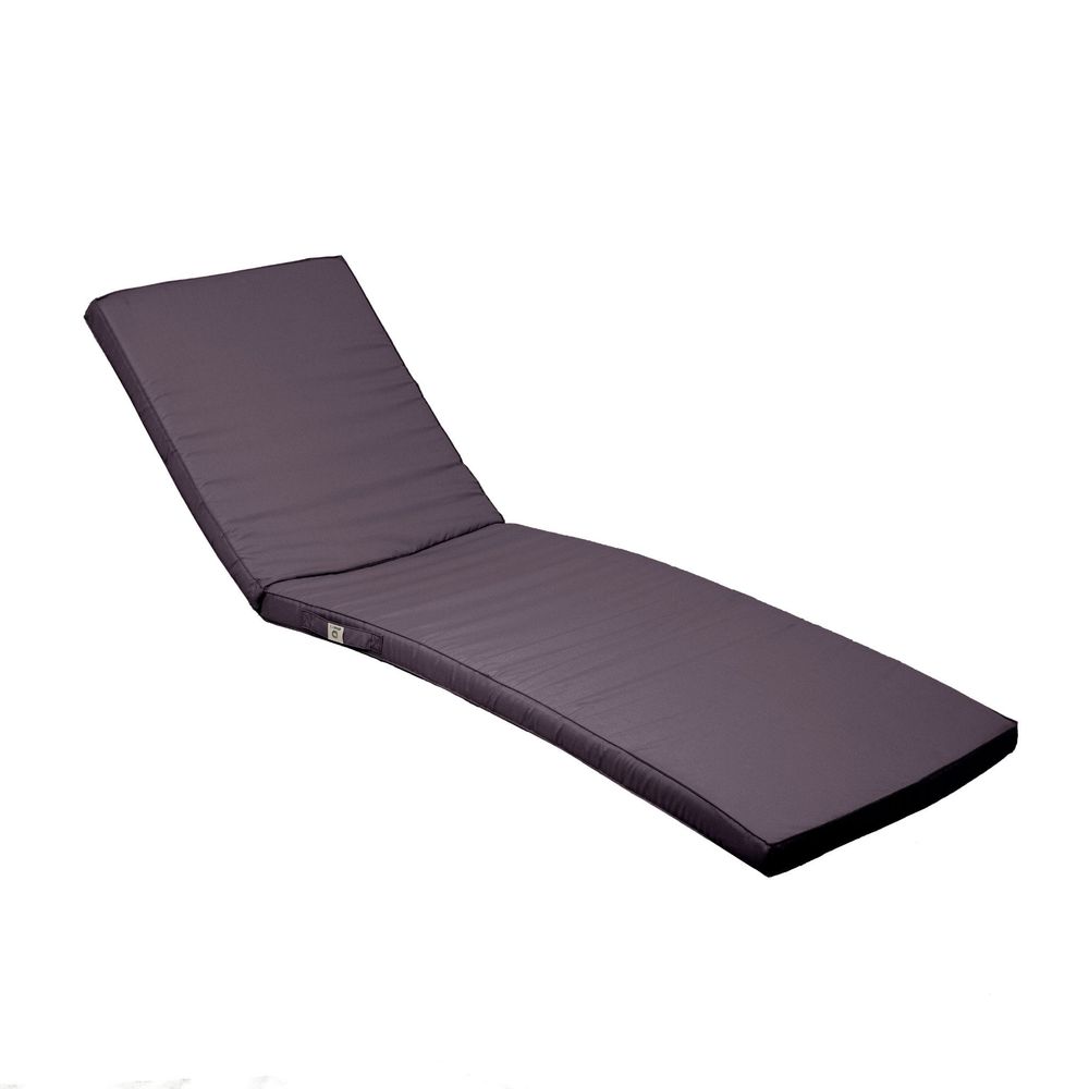 Coussin pour transat déhoussable 185x60x5cm gris carbone